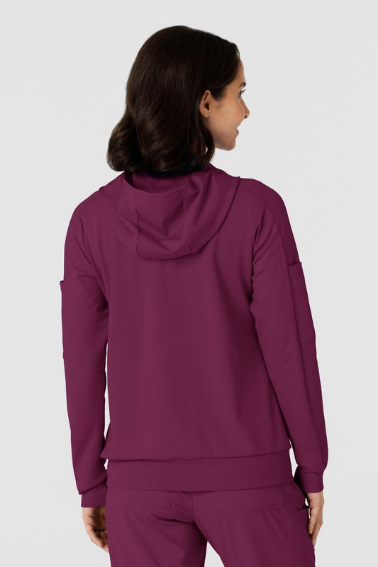 Felpa donna 8159 zip e cappuccio wine