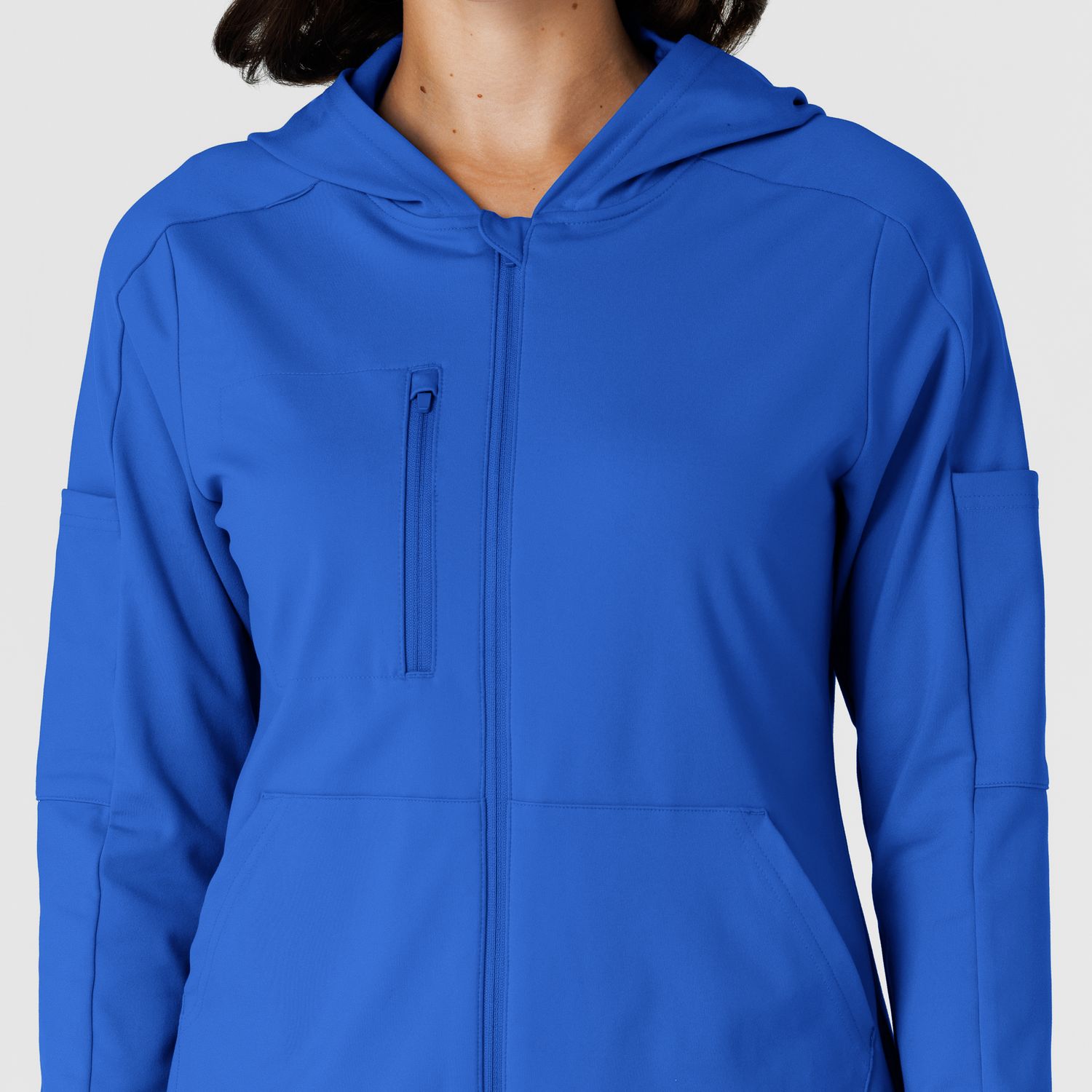 Felpa donna 8159 zip e cappuccio royal blue