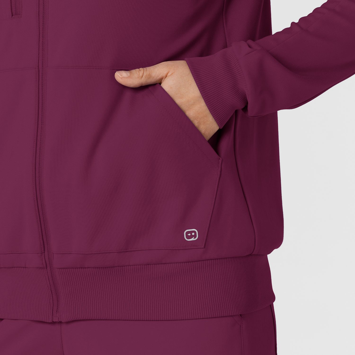 Felpa donna 8159 zip e cappuccio wine