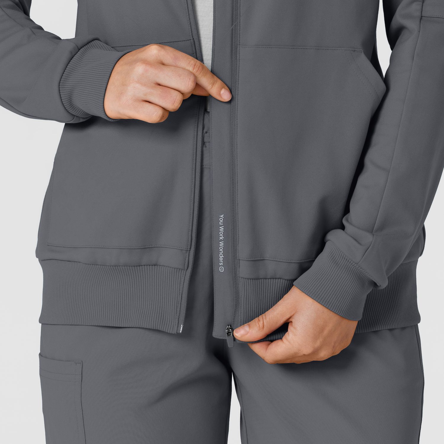 Felpa donna 8159 zip e cappuccio pewter