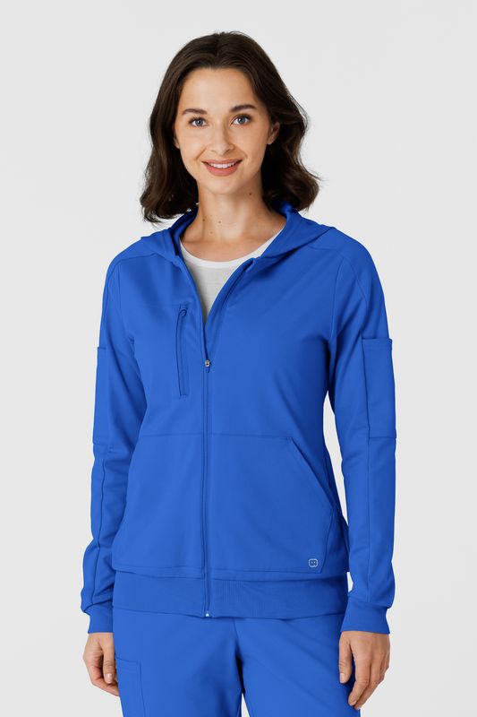 Felpa donna 8159 zip e cappuccio royal blue