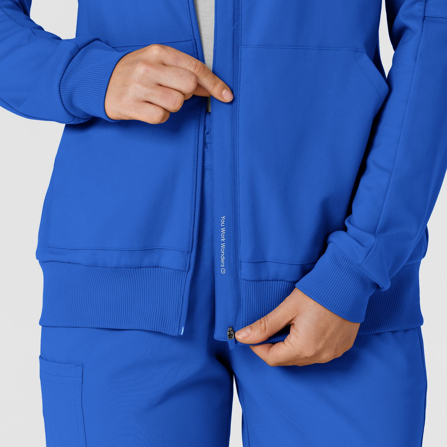 Felpa donna 8159 zip e cappuccio royal blue