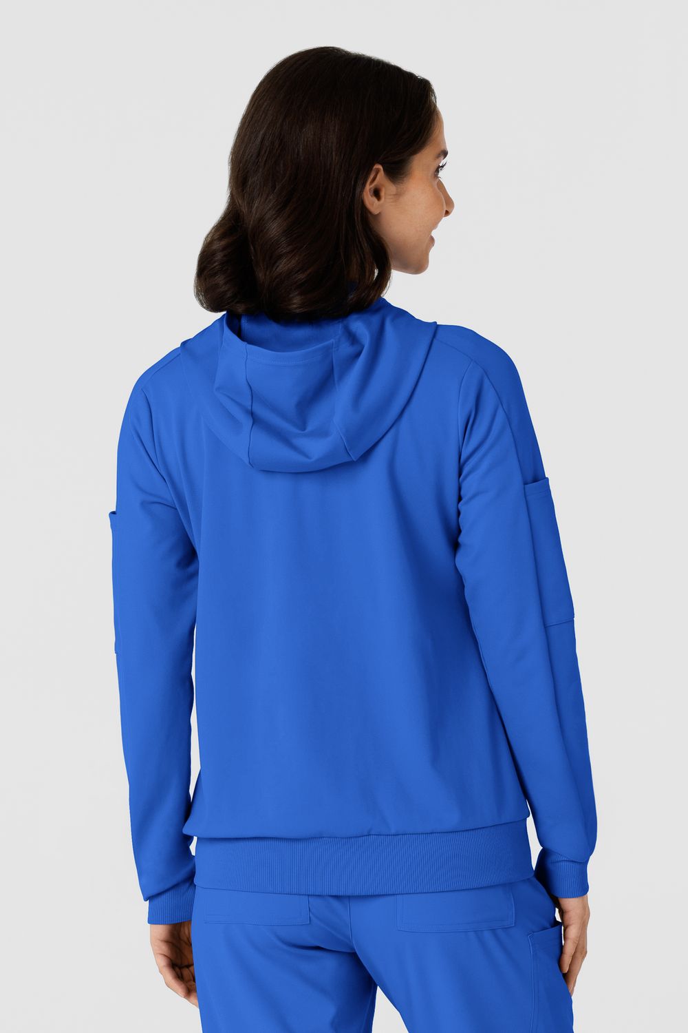 Felpa donna 8159 zip e cappuccio royal blue