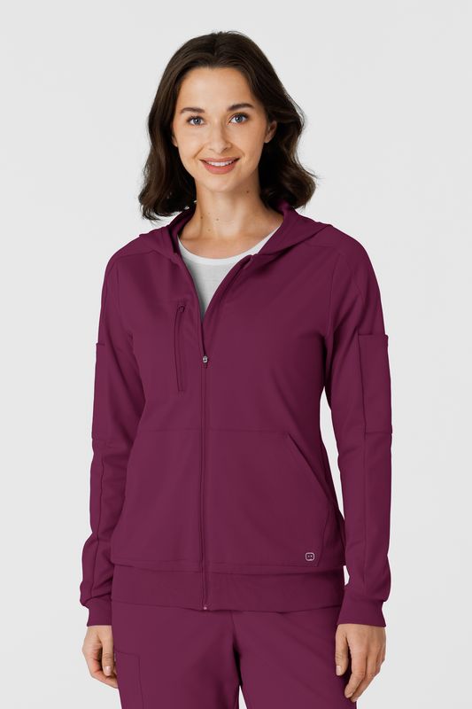 Felpa donna 8159 zip e cappuccio wine