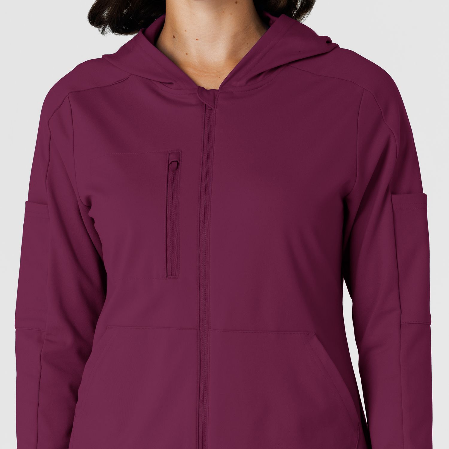 Felpa donna 8159 zip e cappuccio wine