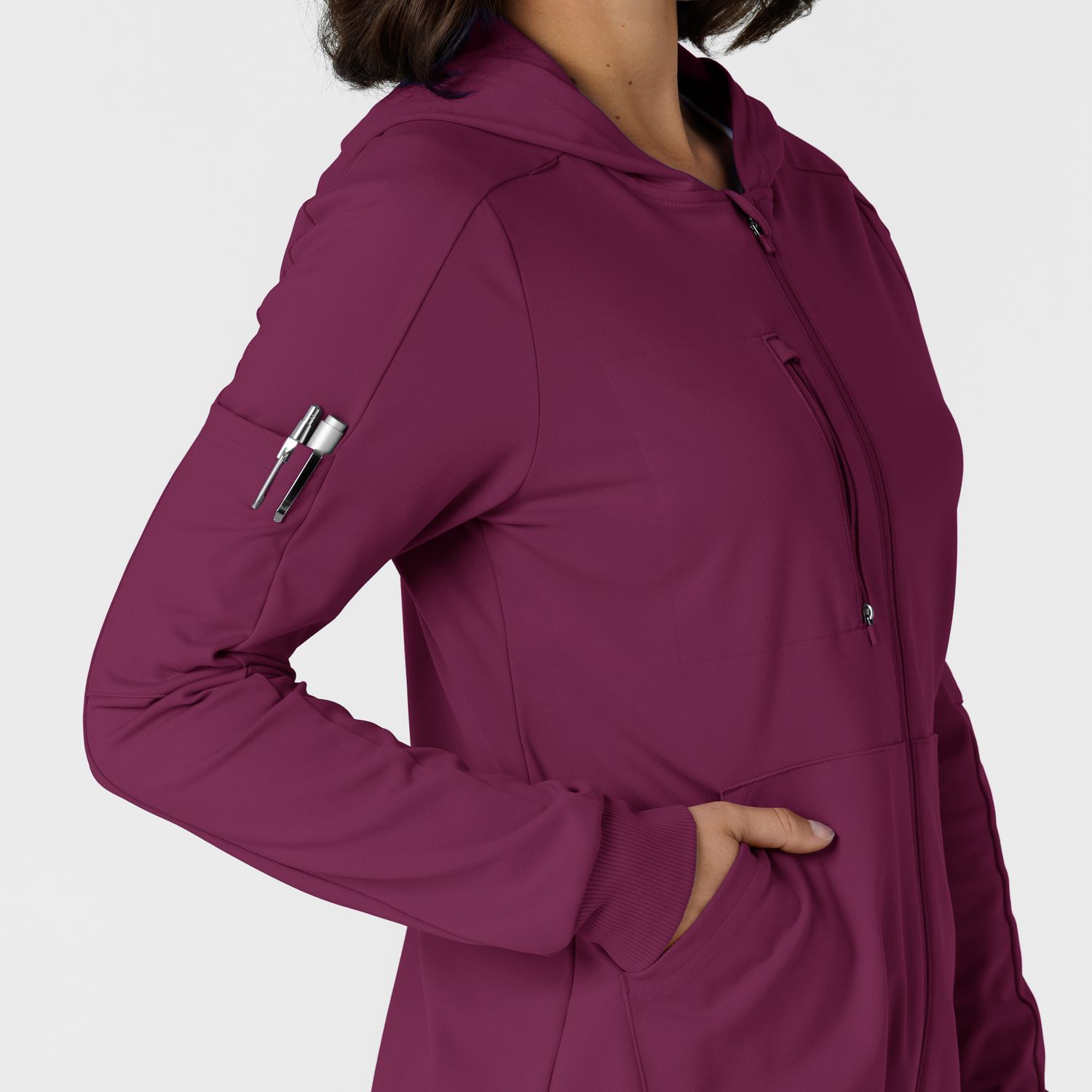 Felpa donna 8159 zip e cappuccio wine