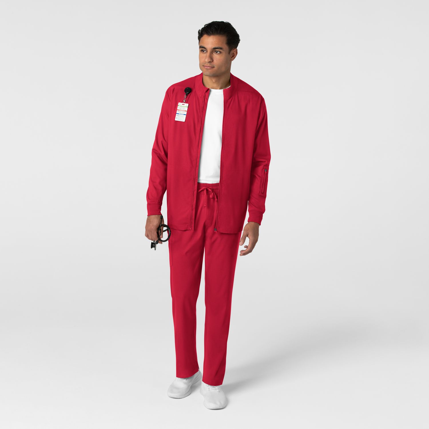 Casacca uomo 8351 manica lunga e zip red