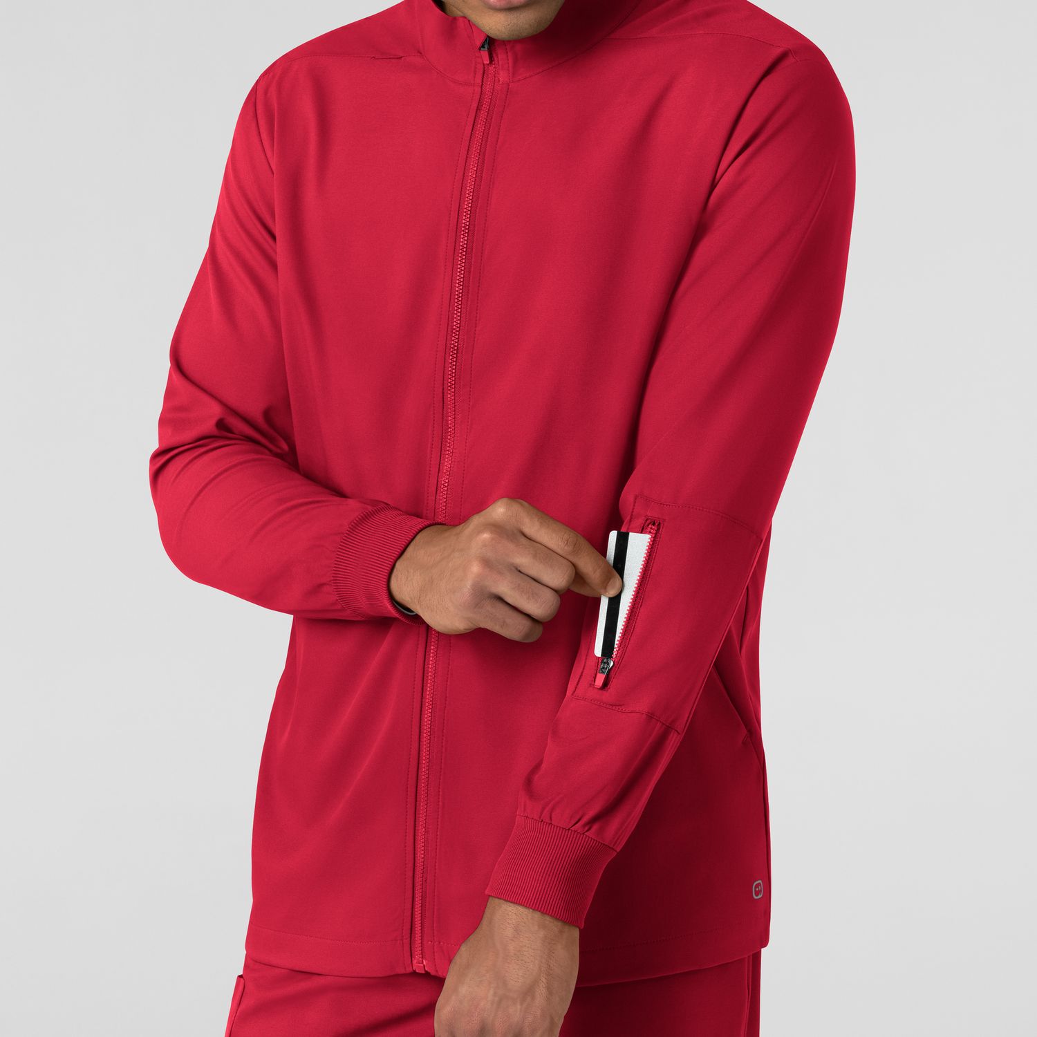 Casacca uomo 8351 manica lunga e zip red