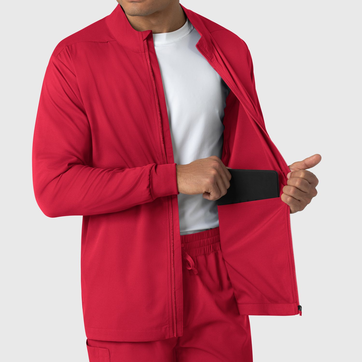 Casacca uomo 8351 manica lunga e zip red