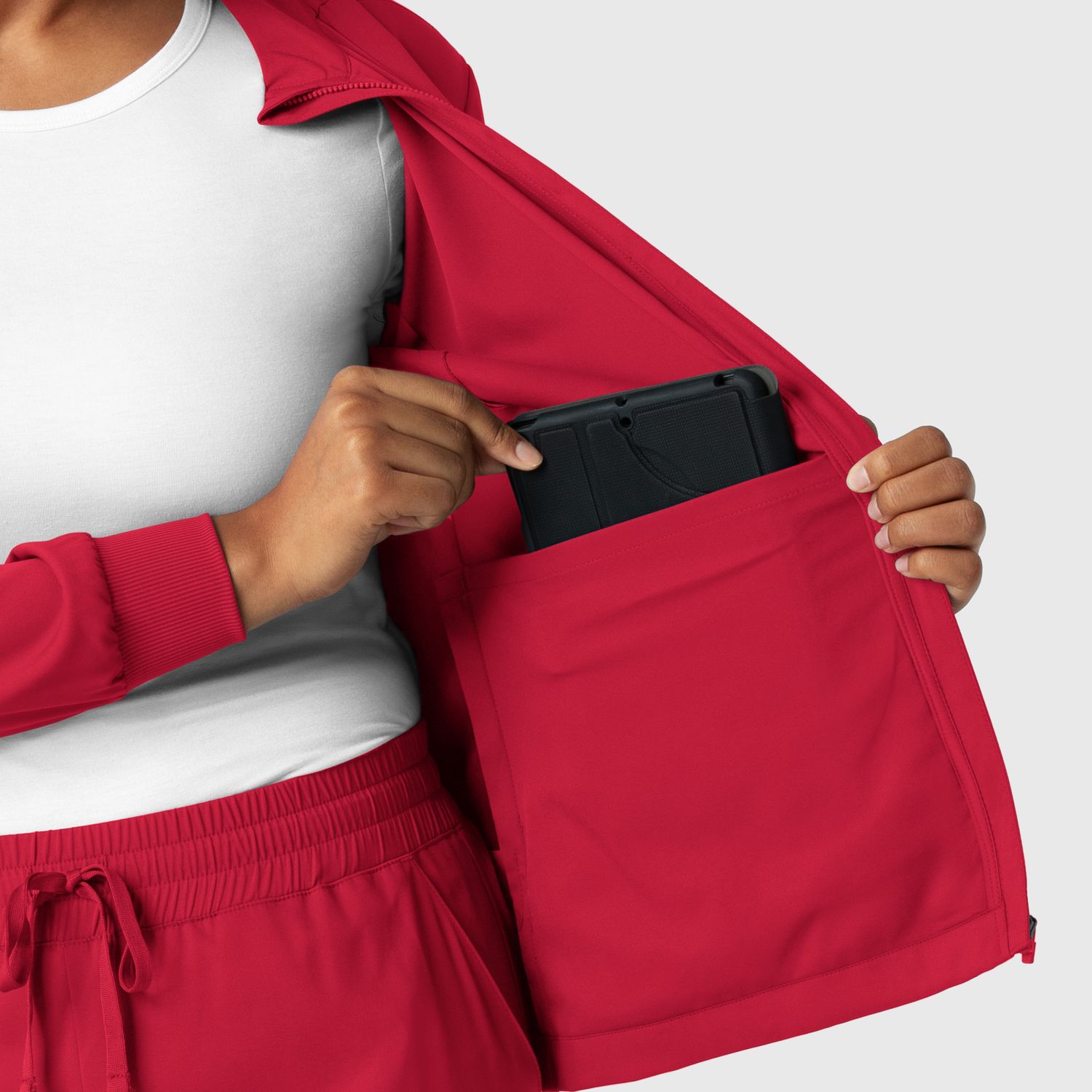 Casacca donna 8151 manica lunga e zip red