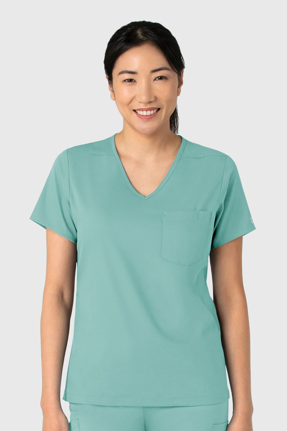 Casacca donna 6151 scollo a V turquoise