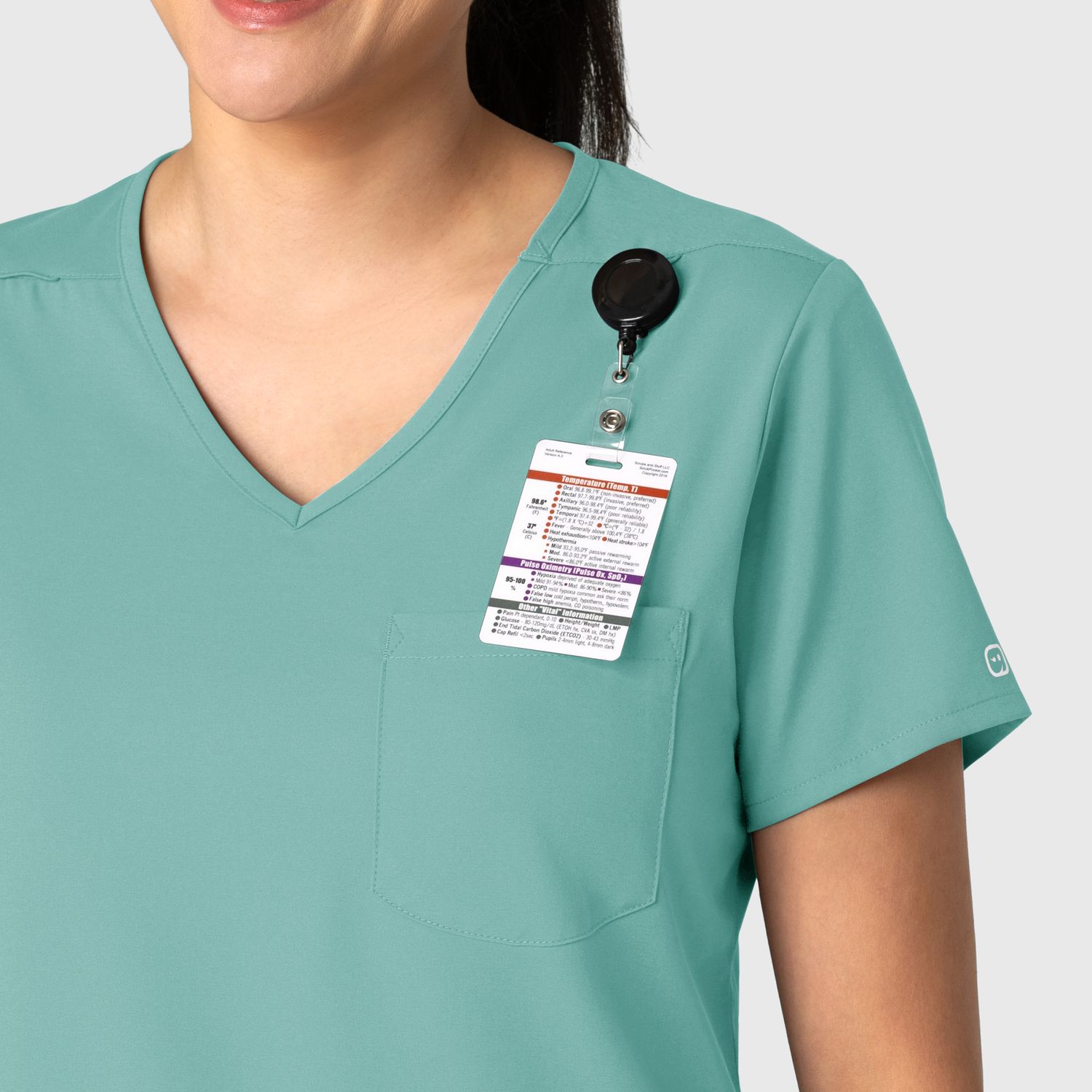Casacca donna 6151 scollo a V turquoise