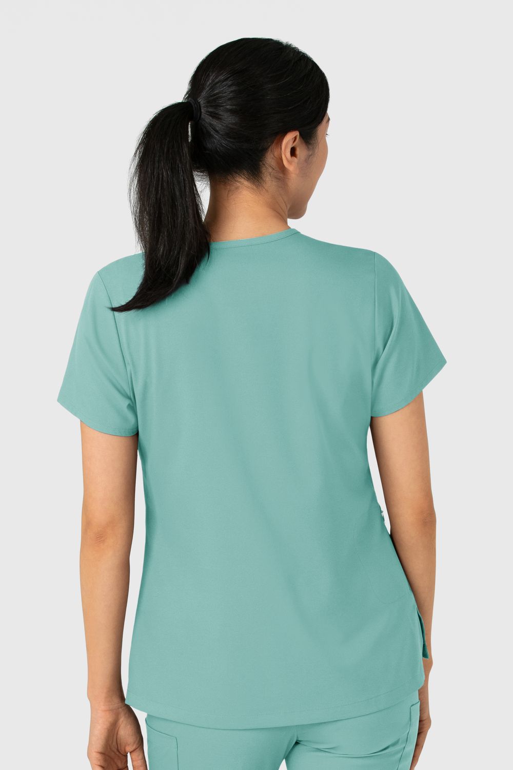 Casacca donna 6151 scollo a V turquoise
