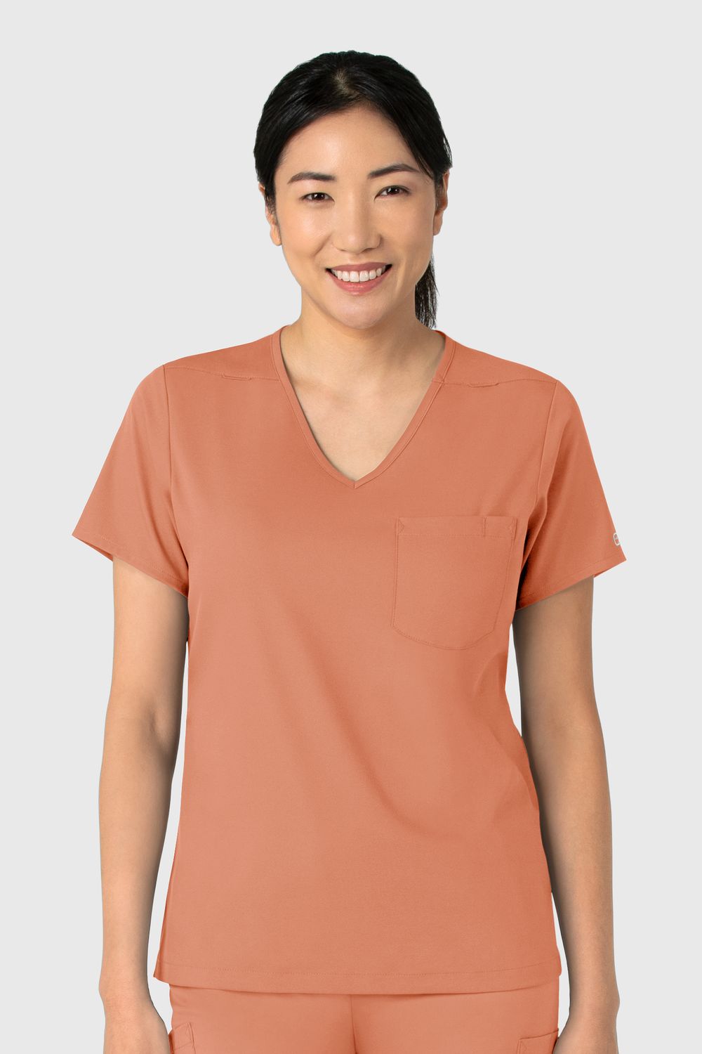Casacca donna 6151 scollo a V terracotta