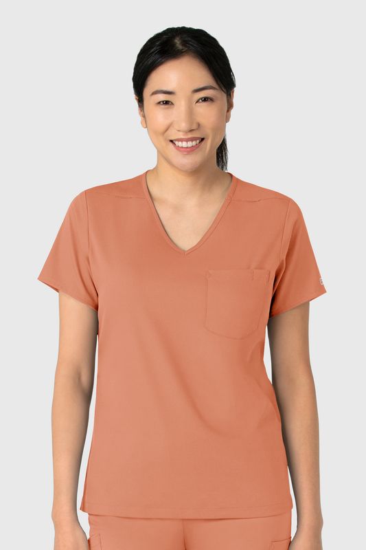 Casacca donna 6151 scollo a V terracotta