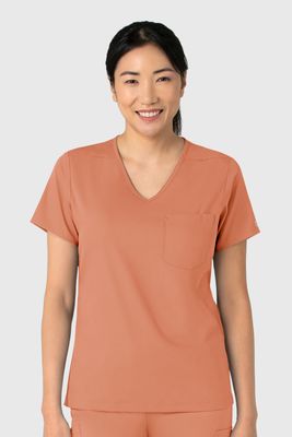 Casacca donna 6151 scollo a V terracotta