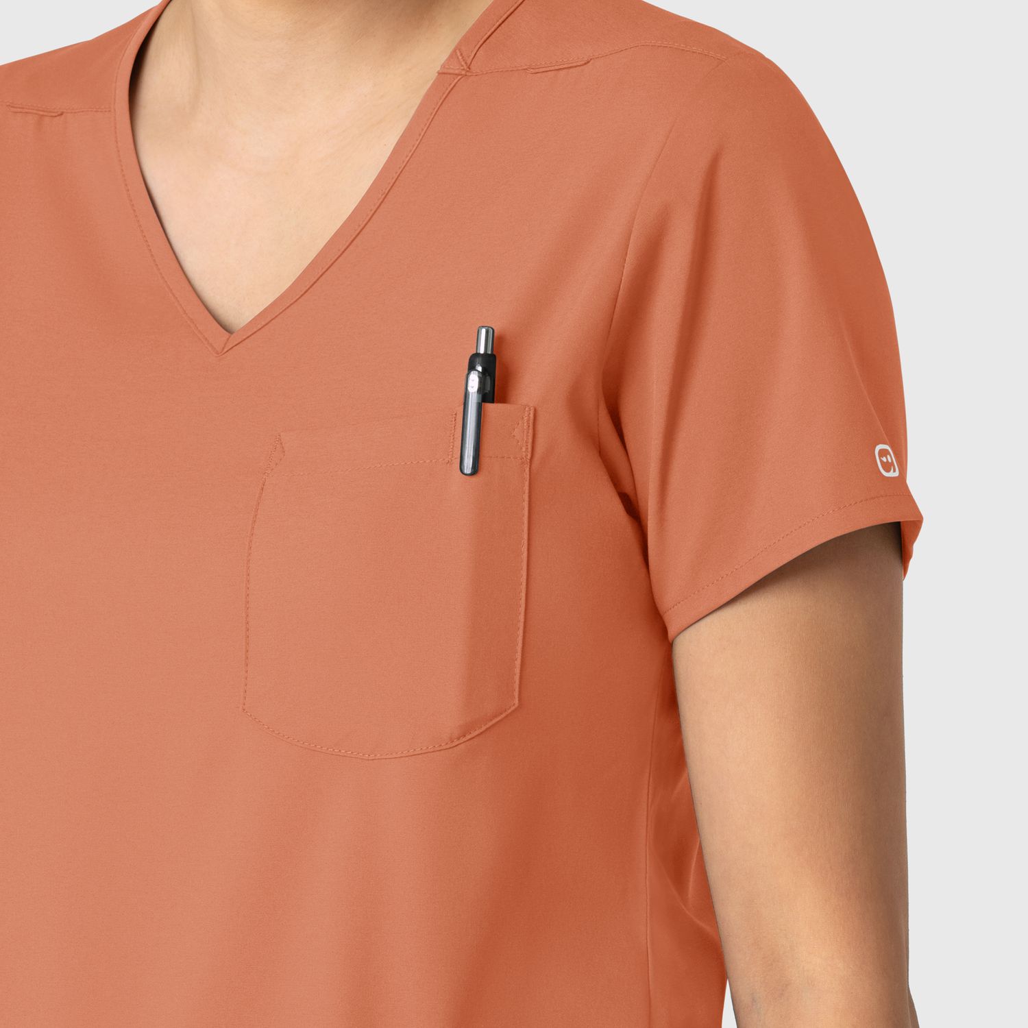 Casacca donna 6151 scollo a V terracotta