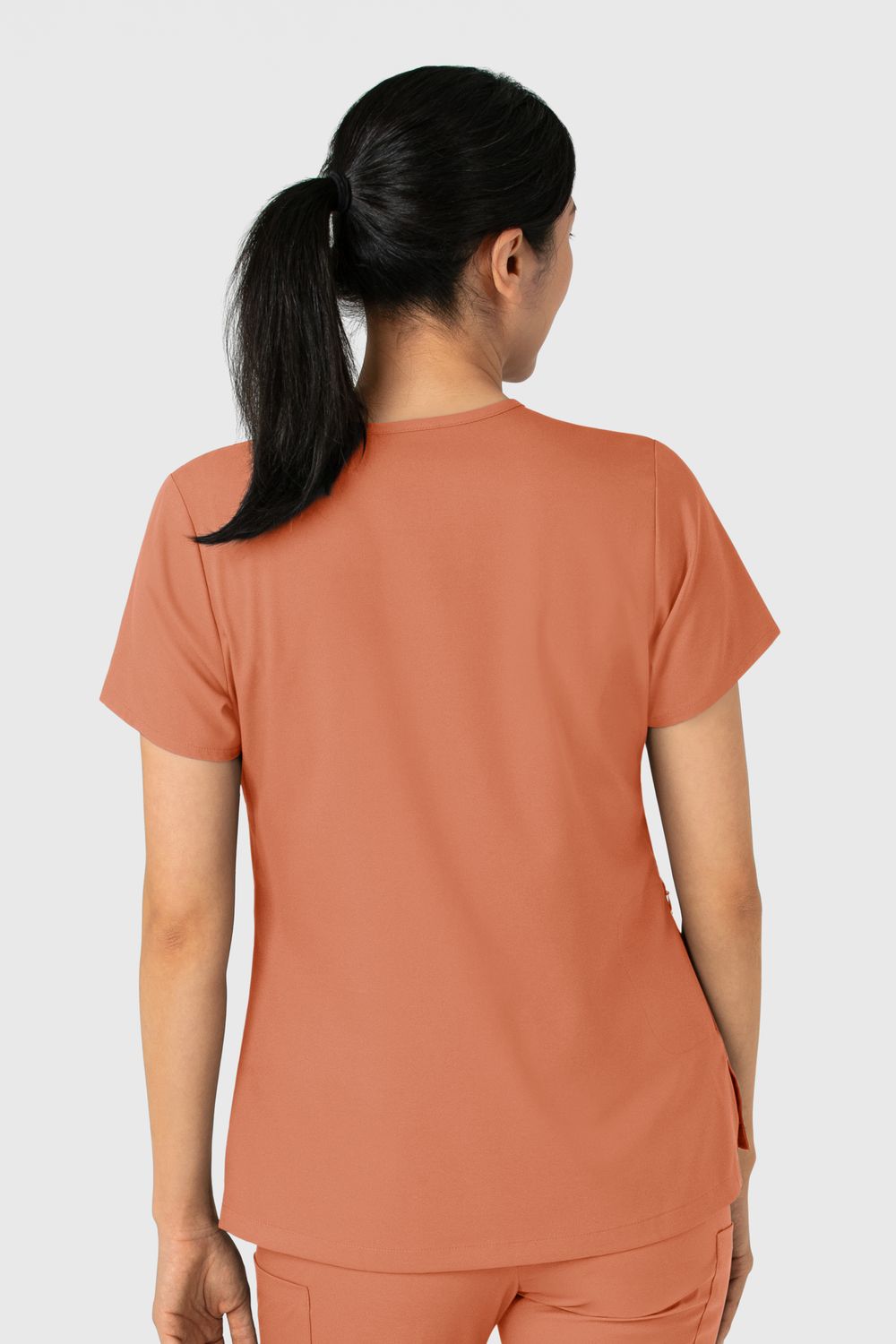 Casacca donna 6151 scollo a V terracotta