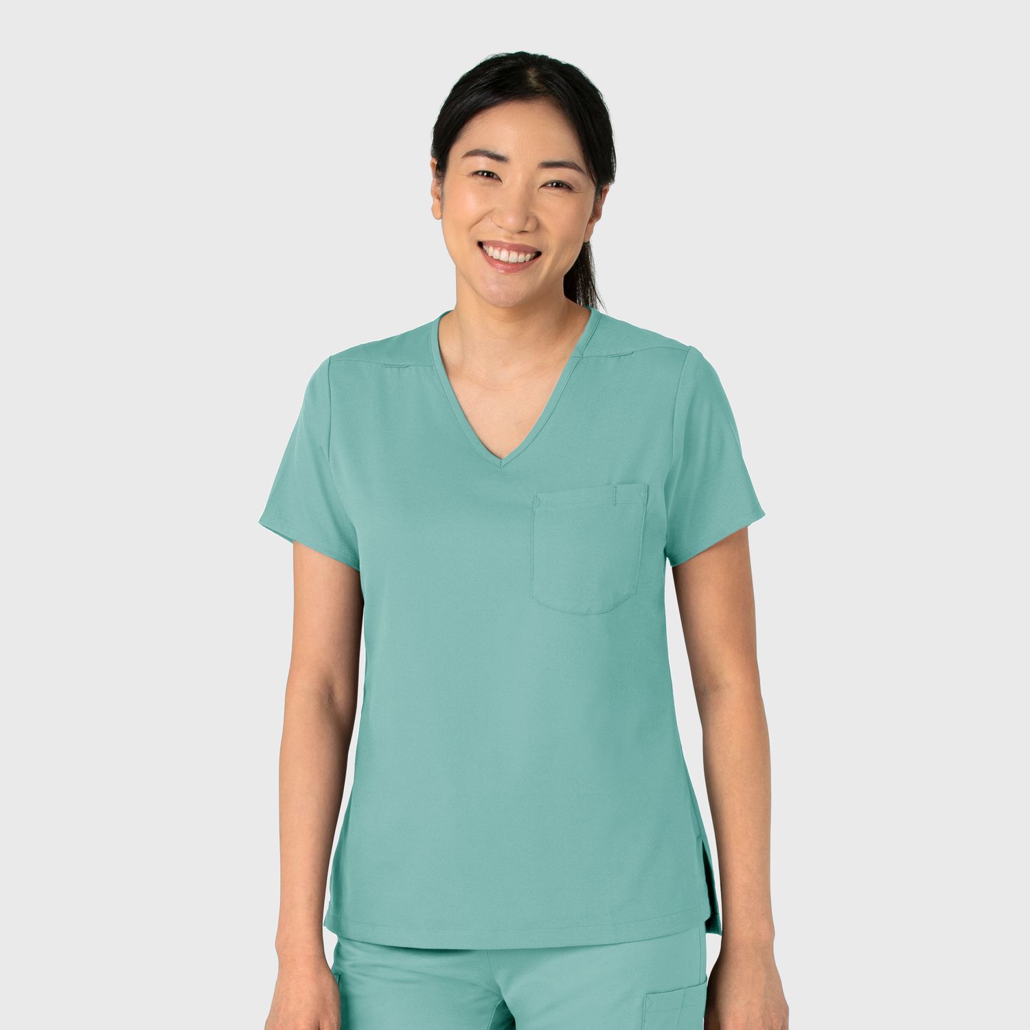 Casacca donna 6151 scollo a V turquoise