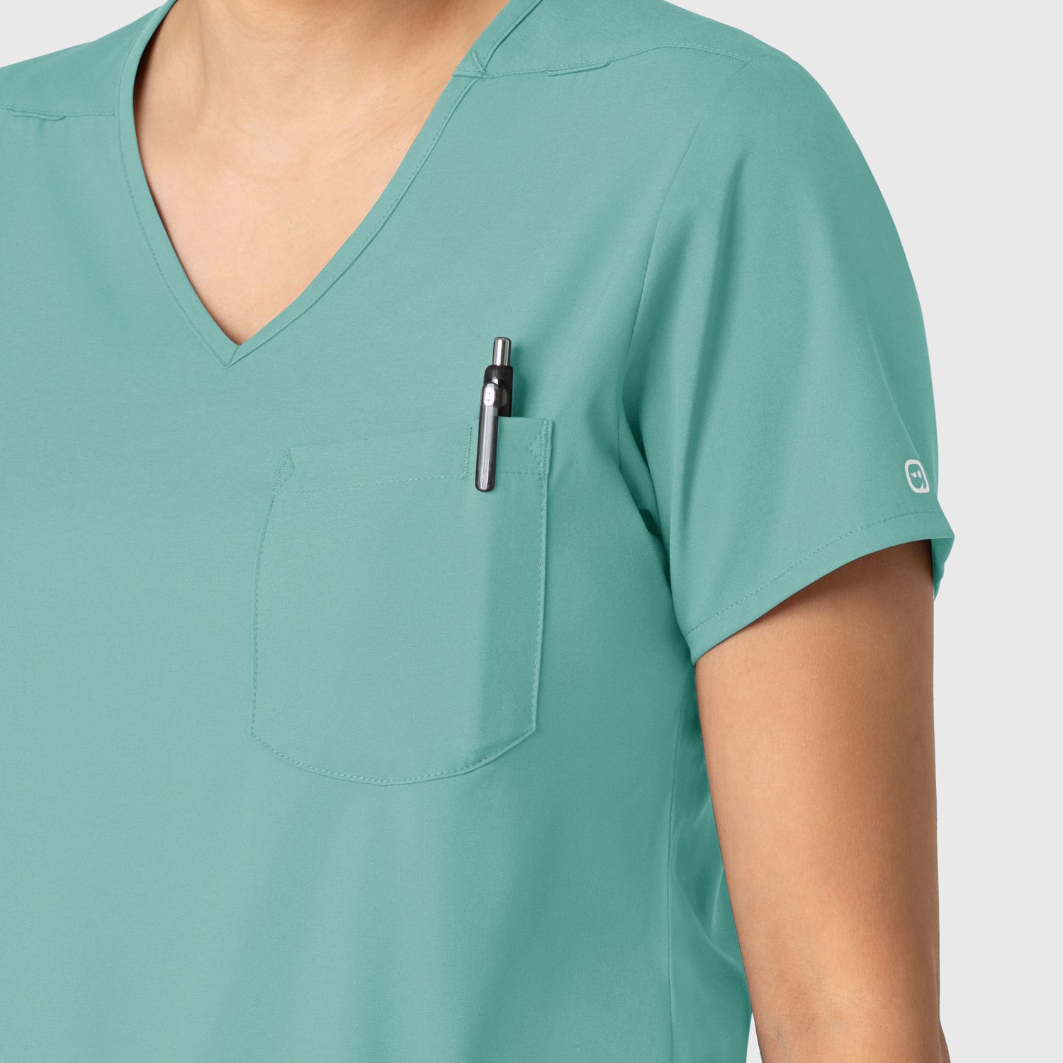 Casacca donna 6151 scollo a V turquoise
