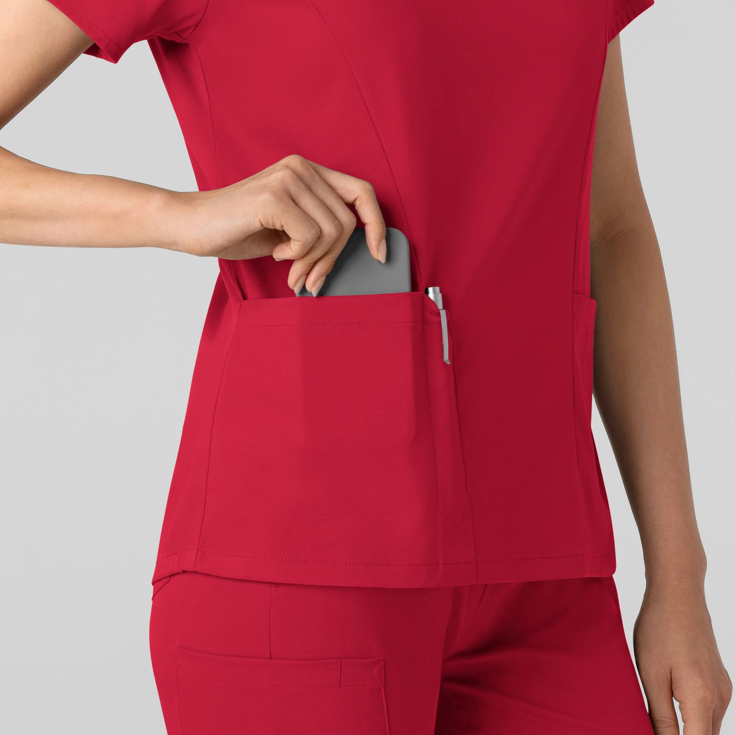 Casacca donna 6251 scollo a V red