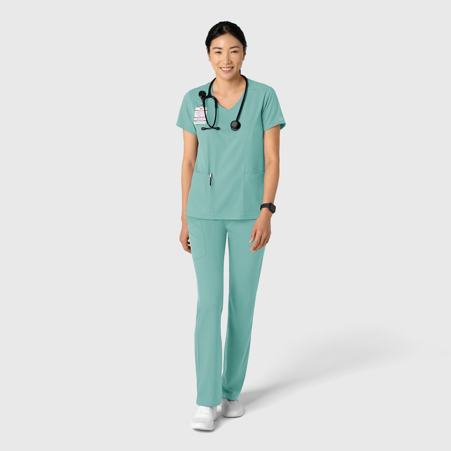 Casacca donna 6251 scollo a V turquoise