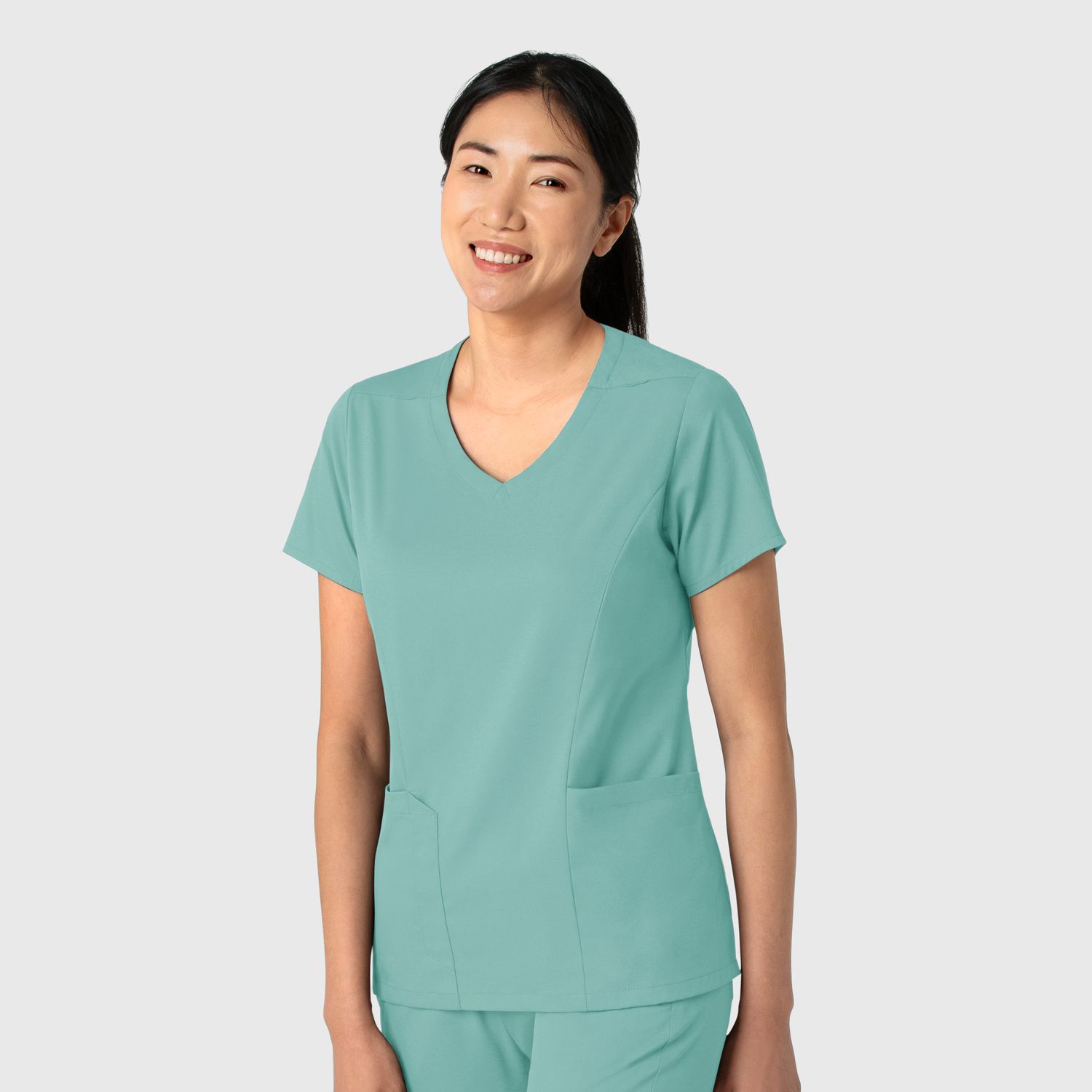 Casacca donna 6251 scollo a V turquoise