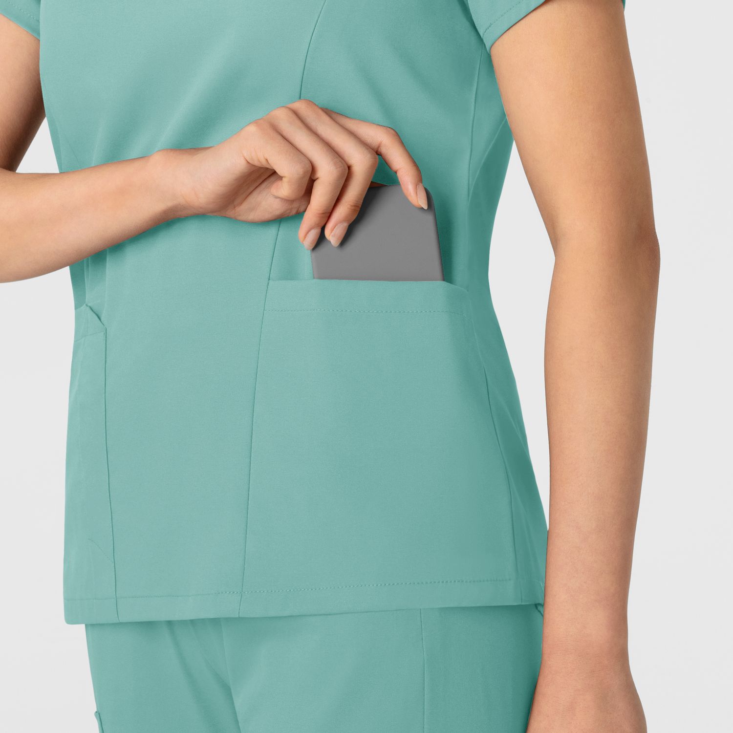 Casacca donna 6251 scollo a V turquoise