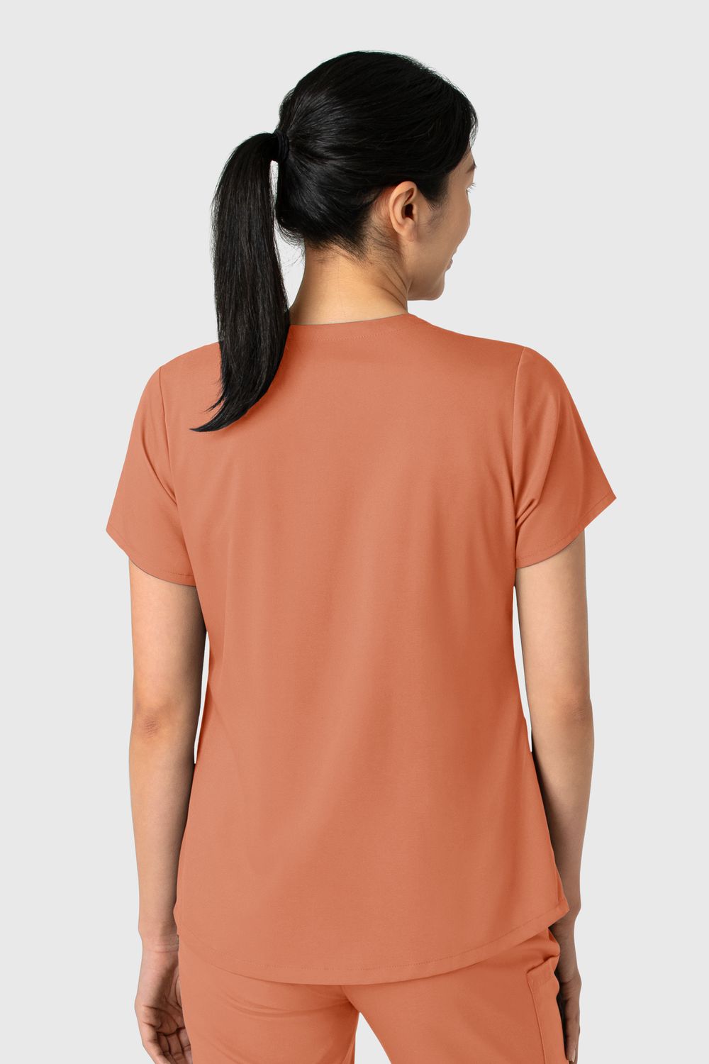 Casacca donna 6251 scollo a V terracotta
