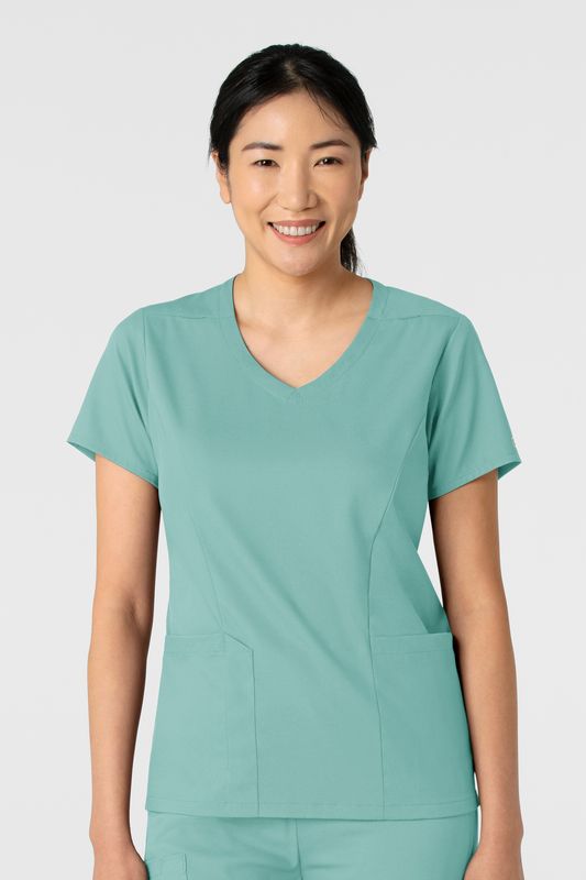 Casacca donna 6251 scollo a V turquoise