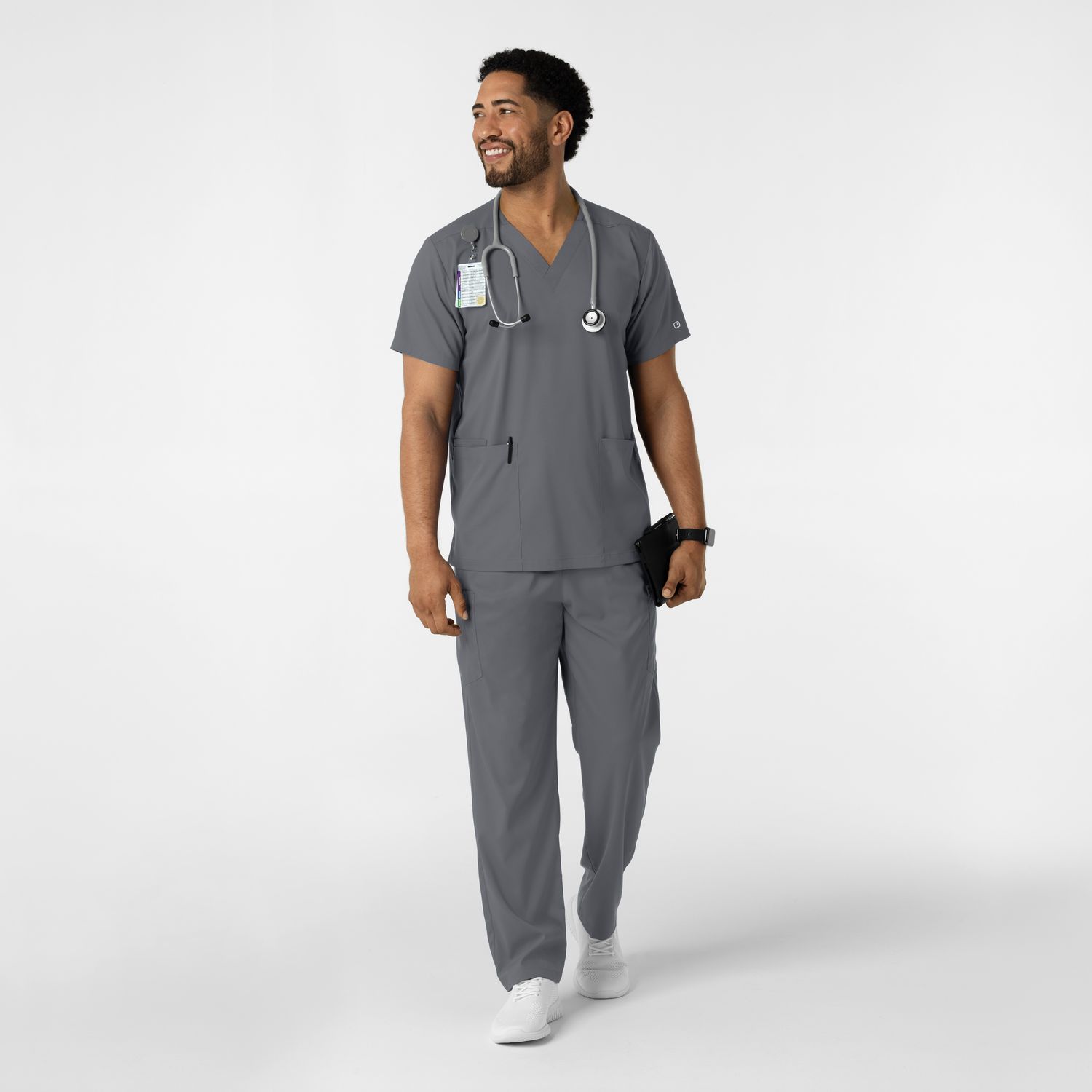 Casacca uomo 6051 scollo a V pewter