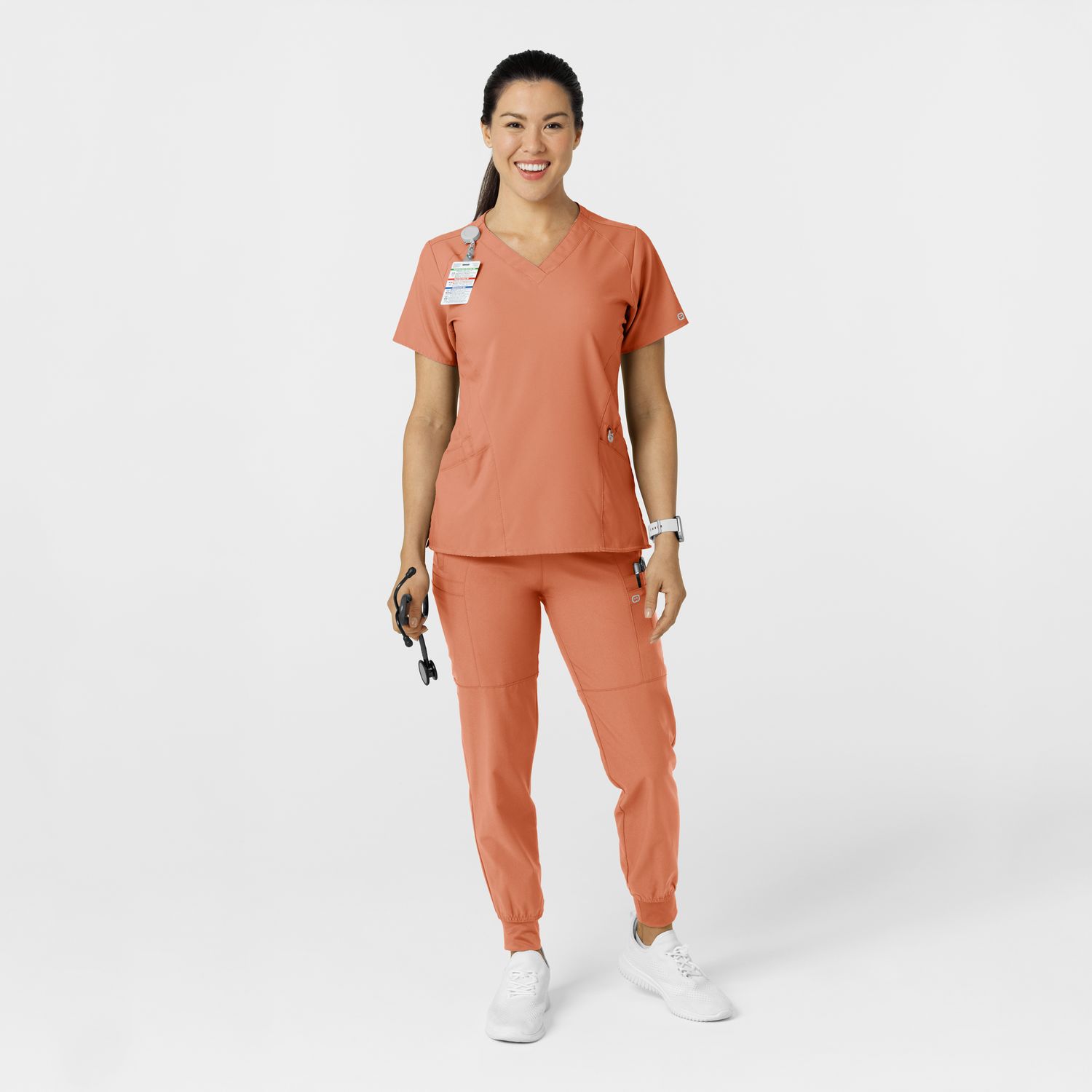 Pantalone donna 5555 cargo jogger terracotta
