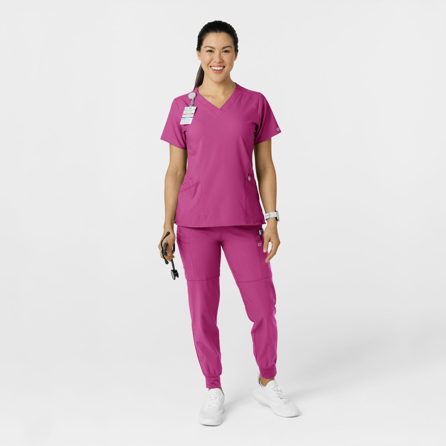 Pantalone donna 5555 cargo jogger raspberry