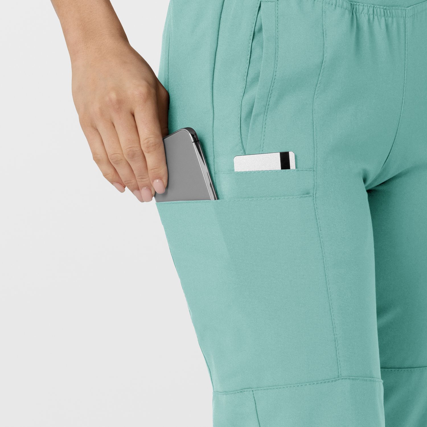 Pantalone donna 5555 cargo jogger turquoise