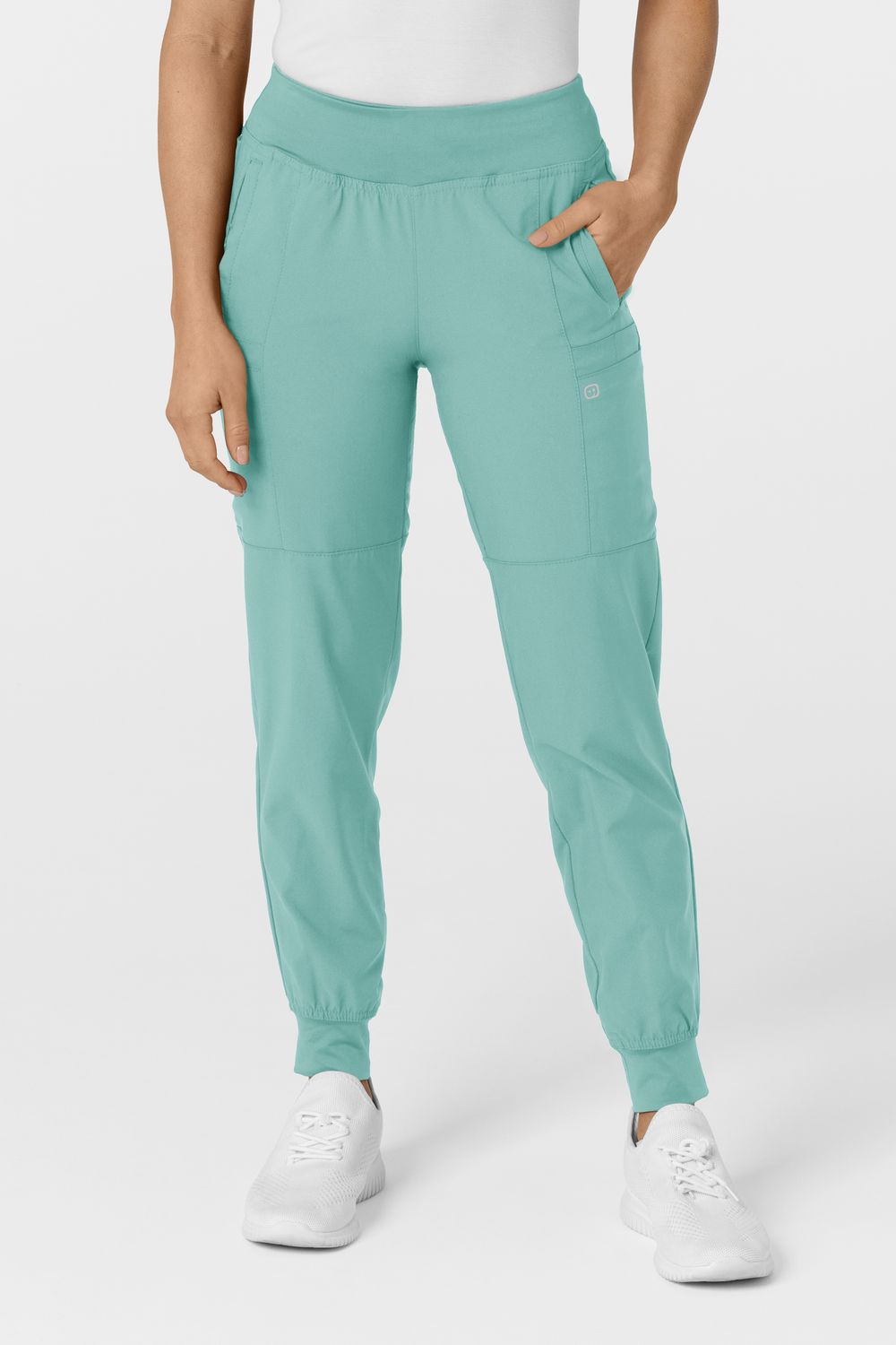 Pantalone donna 5555 cargo jogger turquoise