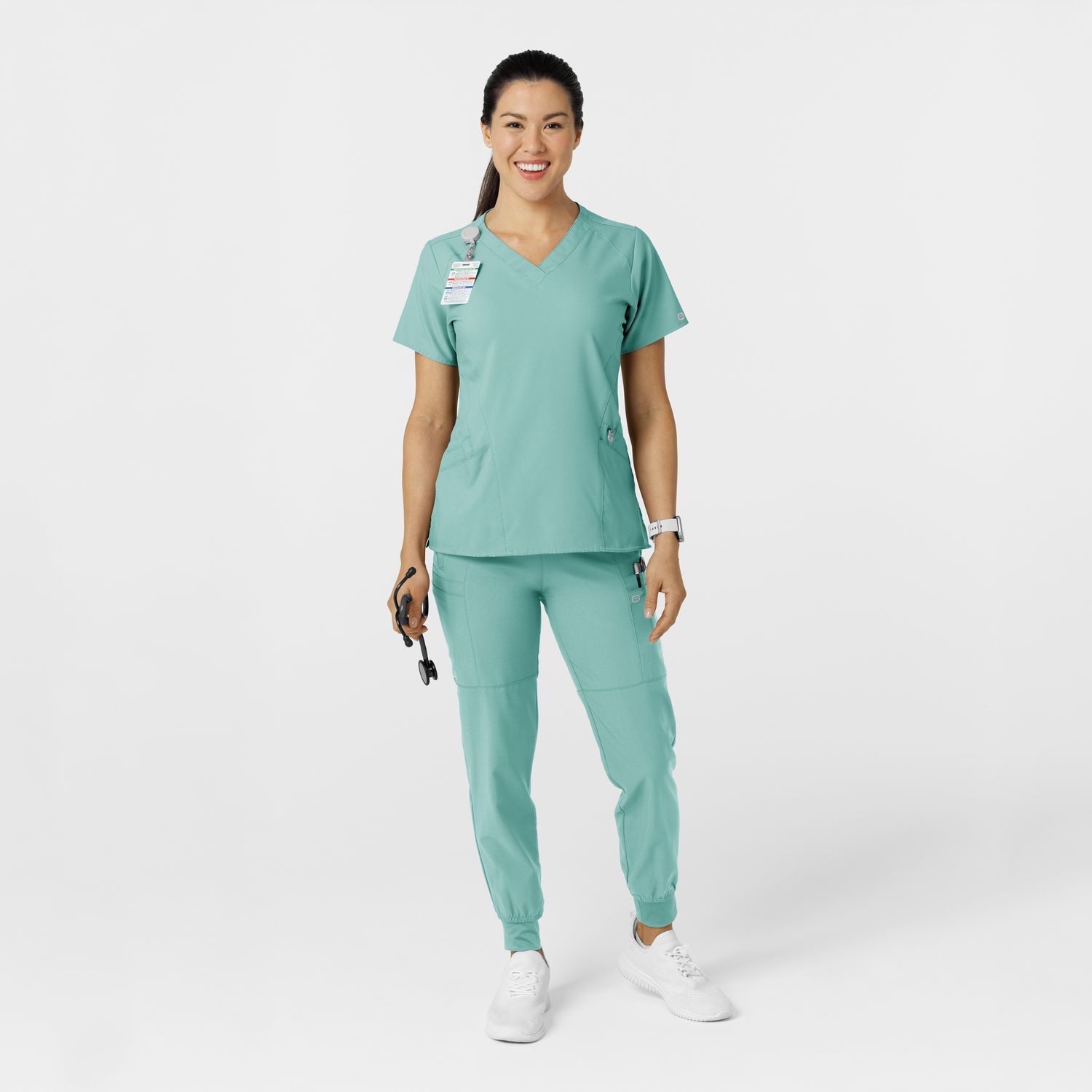 Pantalone donna 5555 cargo jogger turquoise