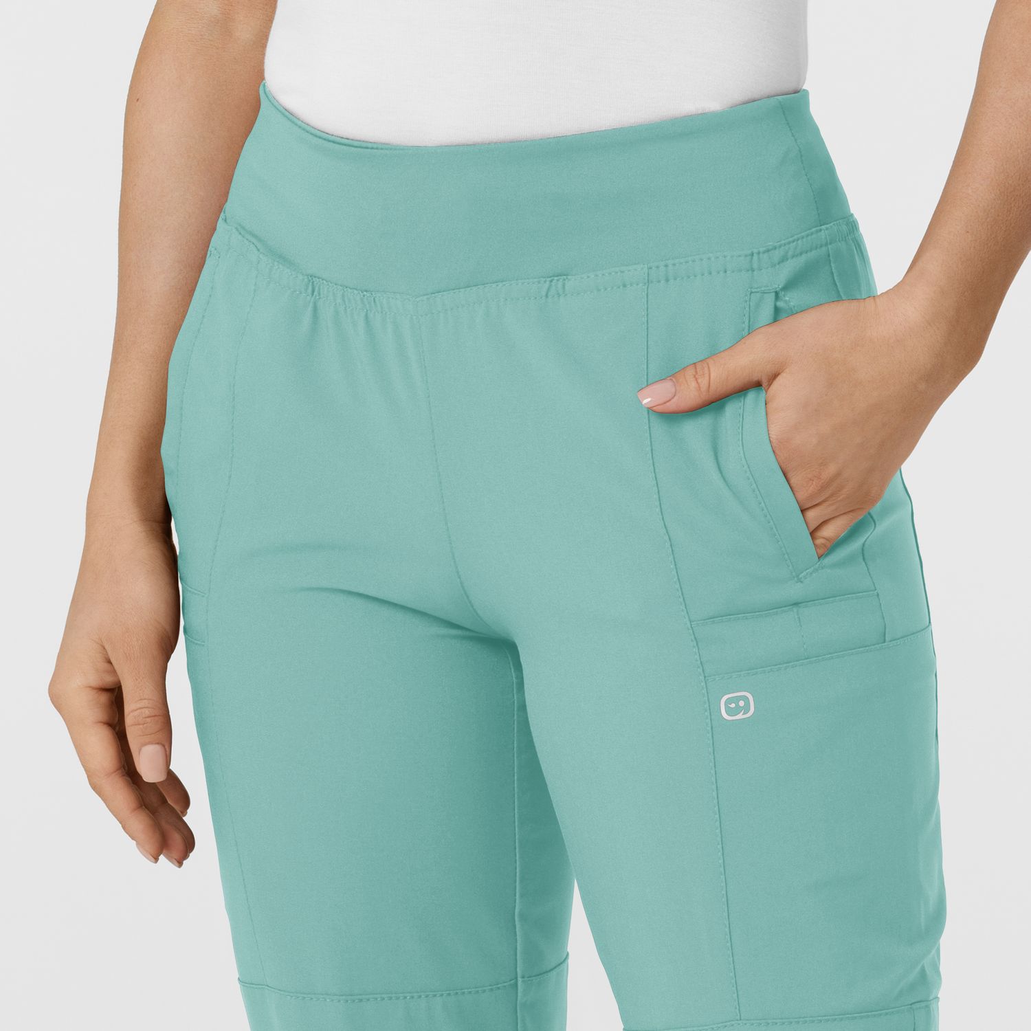 Pantalone donna 5555 cargo jogger turquoise