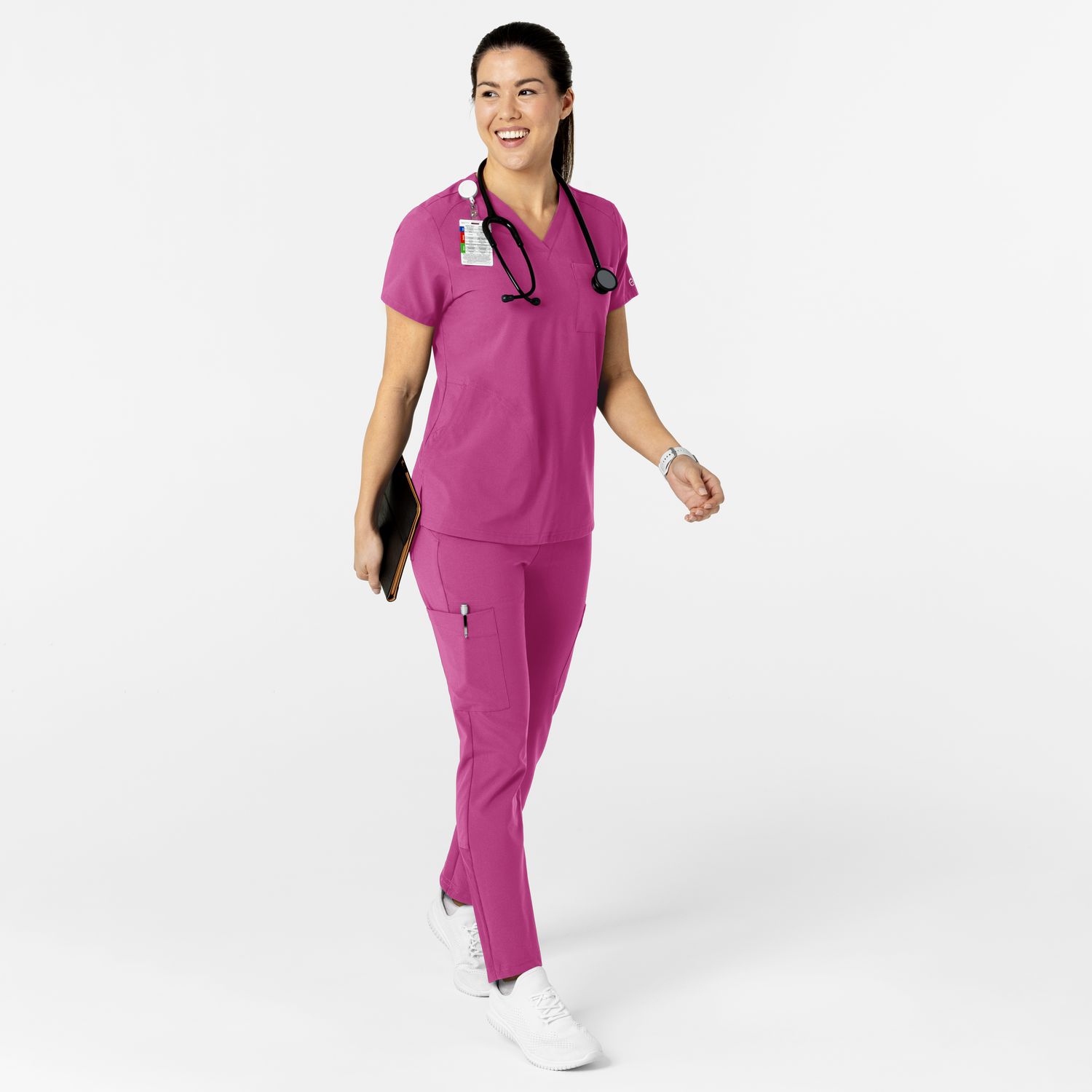Casacca donna 6045 scollo a V raspberry