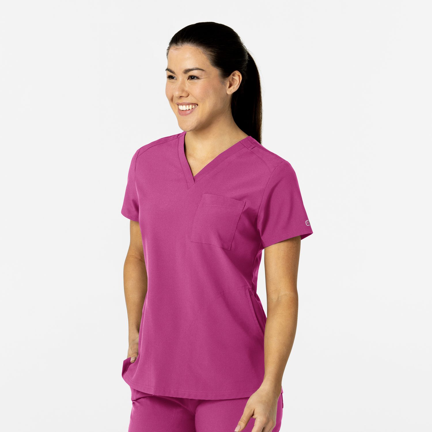 Casacca donna 6045 scollo a V raspberry
