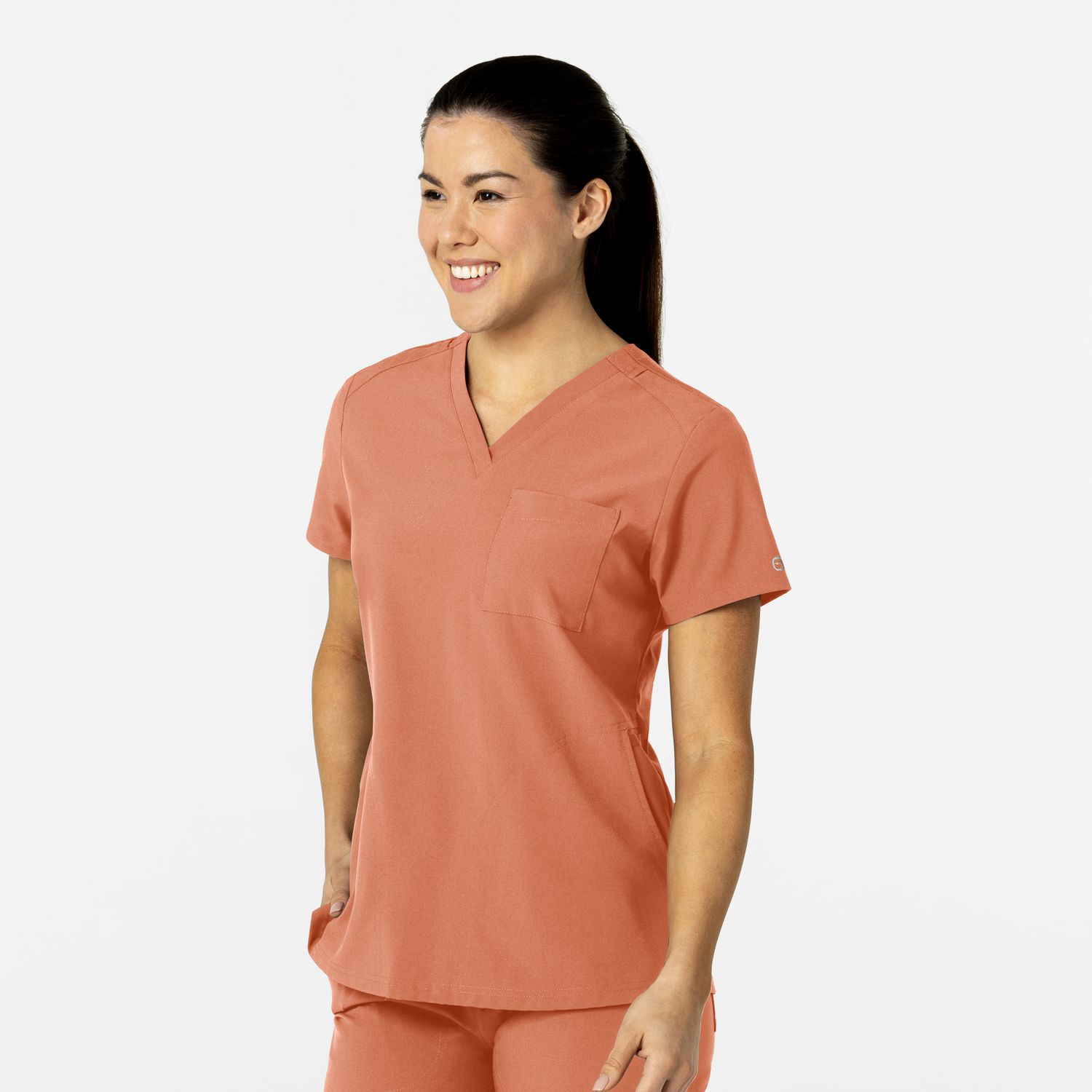 Casacca donna 6045 scollo a V terracotta