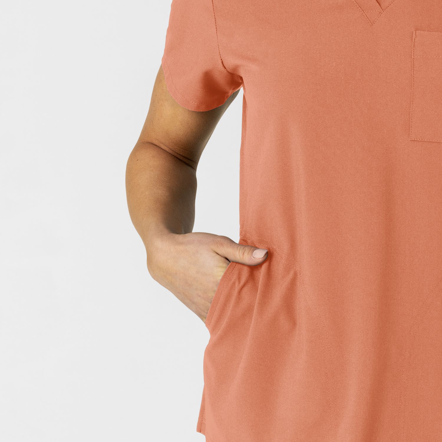 Casacca donna 6045 scollo a V terracotta