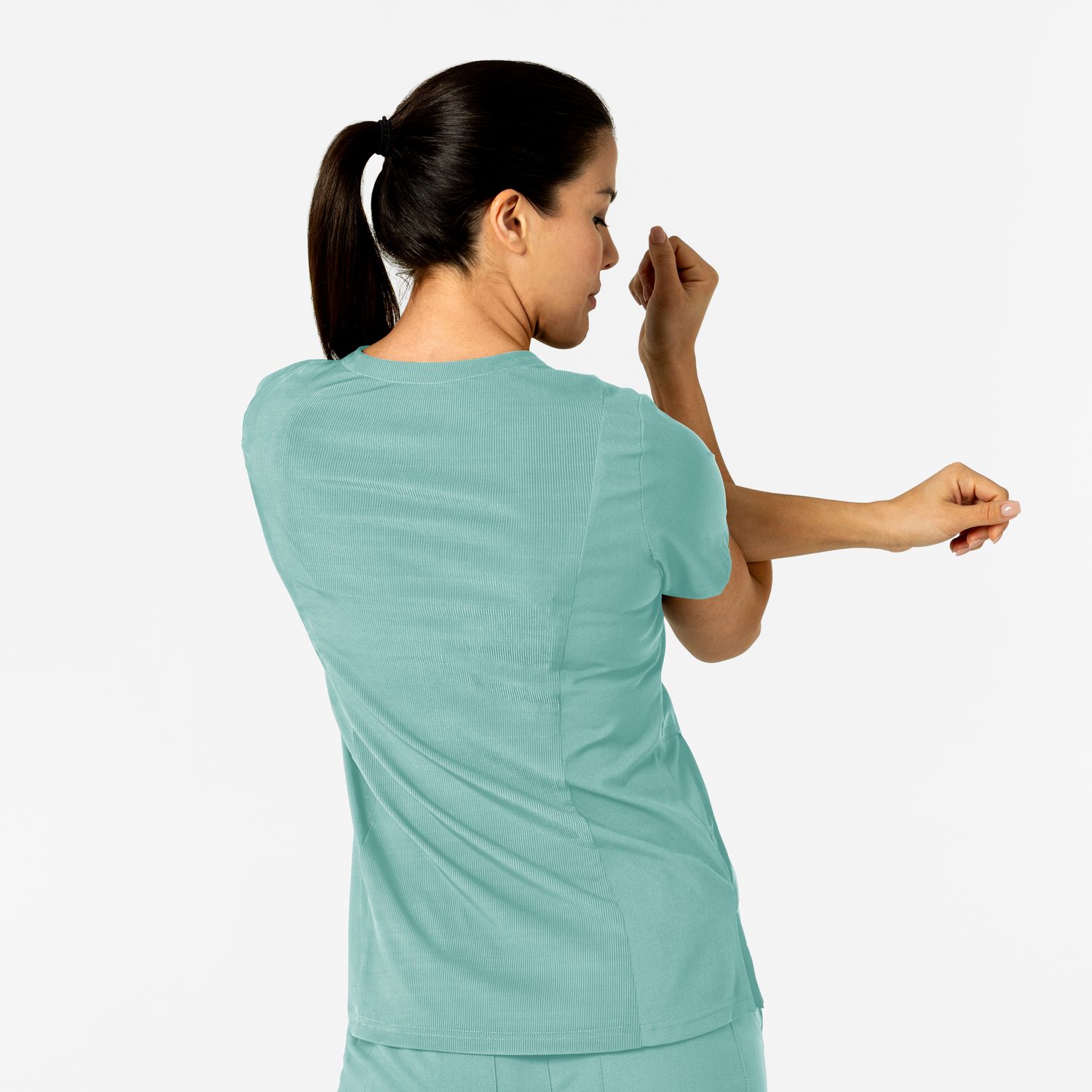 Casacca donna 6045 scollo a V turquoise