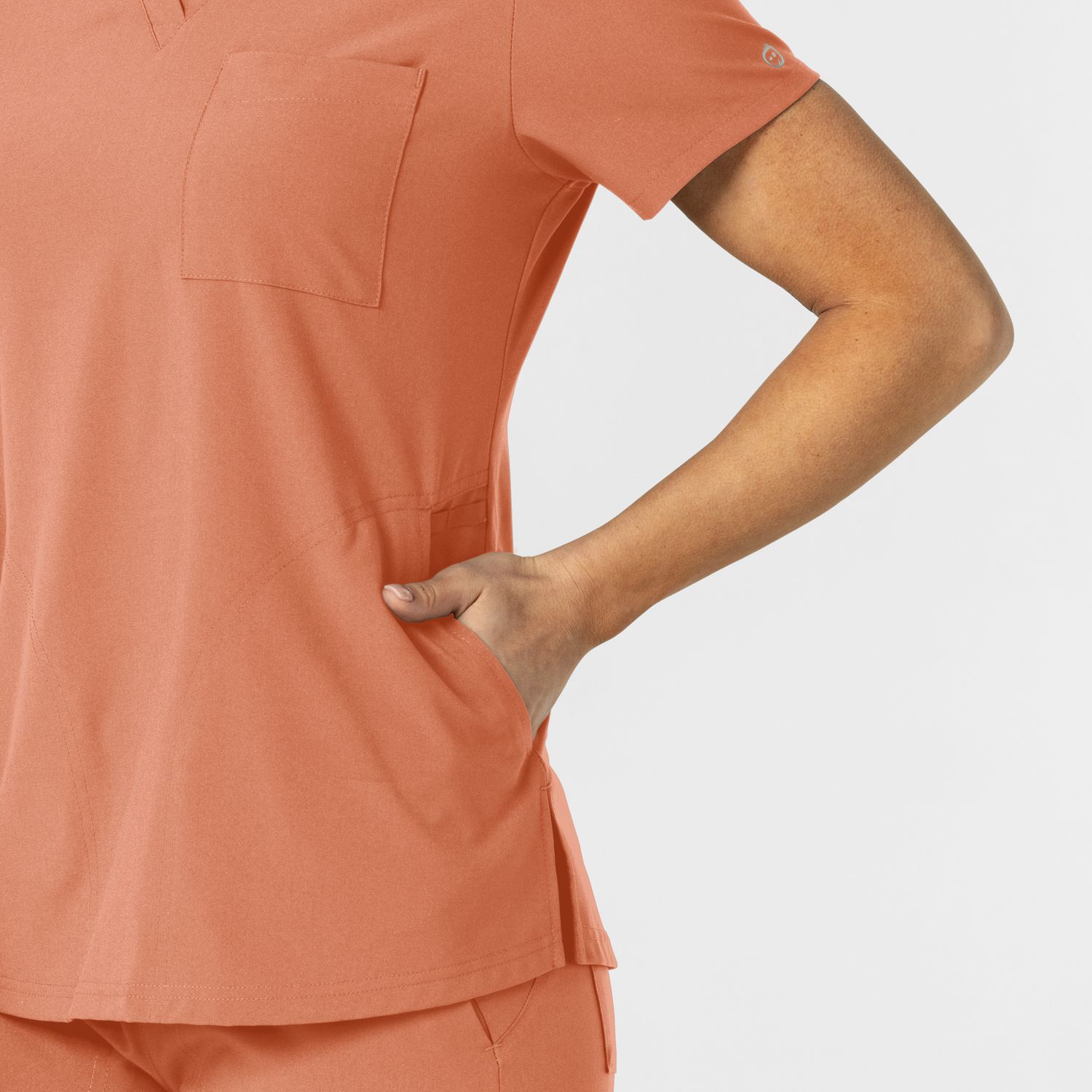 Casacca donna 6045 scollo a V terracotta