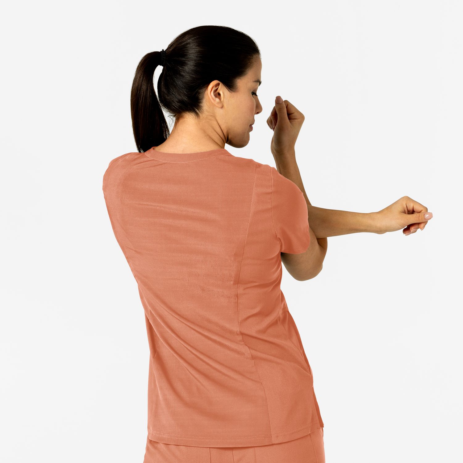 Casacca donna 6045 scollo a V terracotta