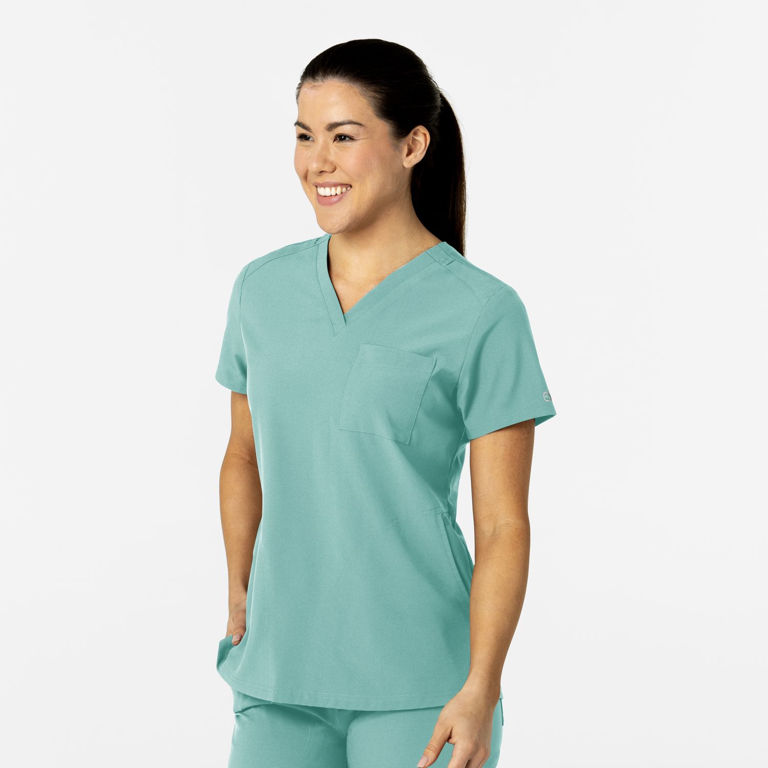 Casacca donna 6045 scollo a V turquoise