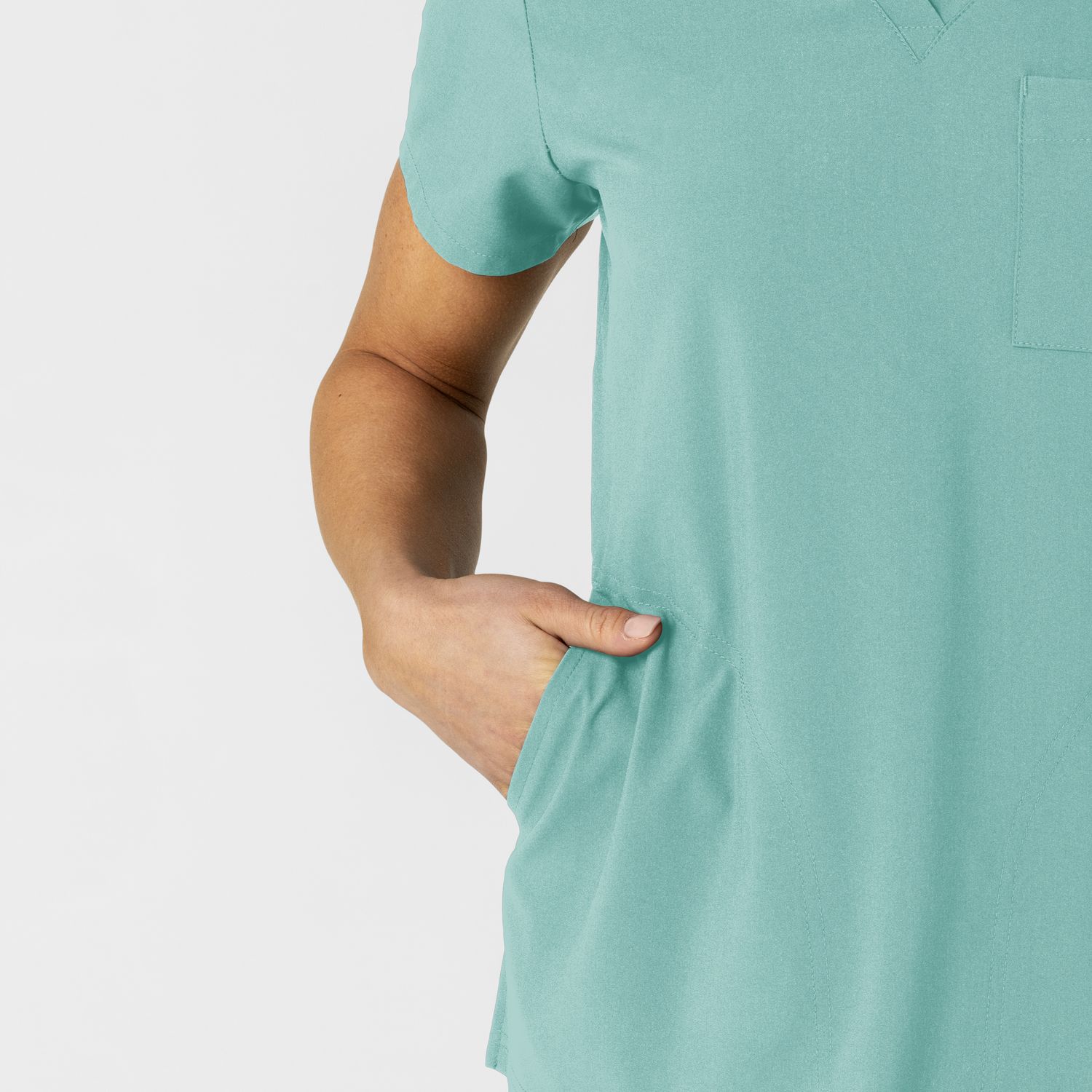 Casacca donna 6045 scollo a V turquoise
