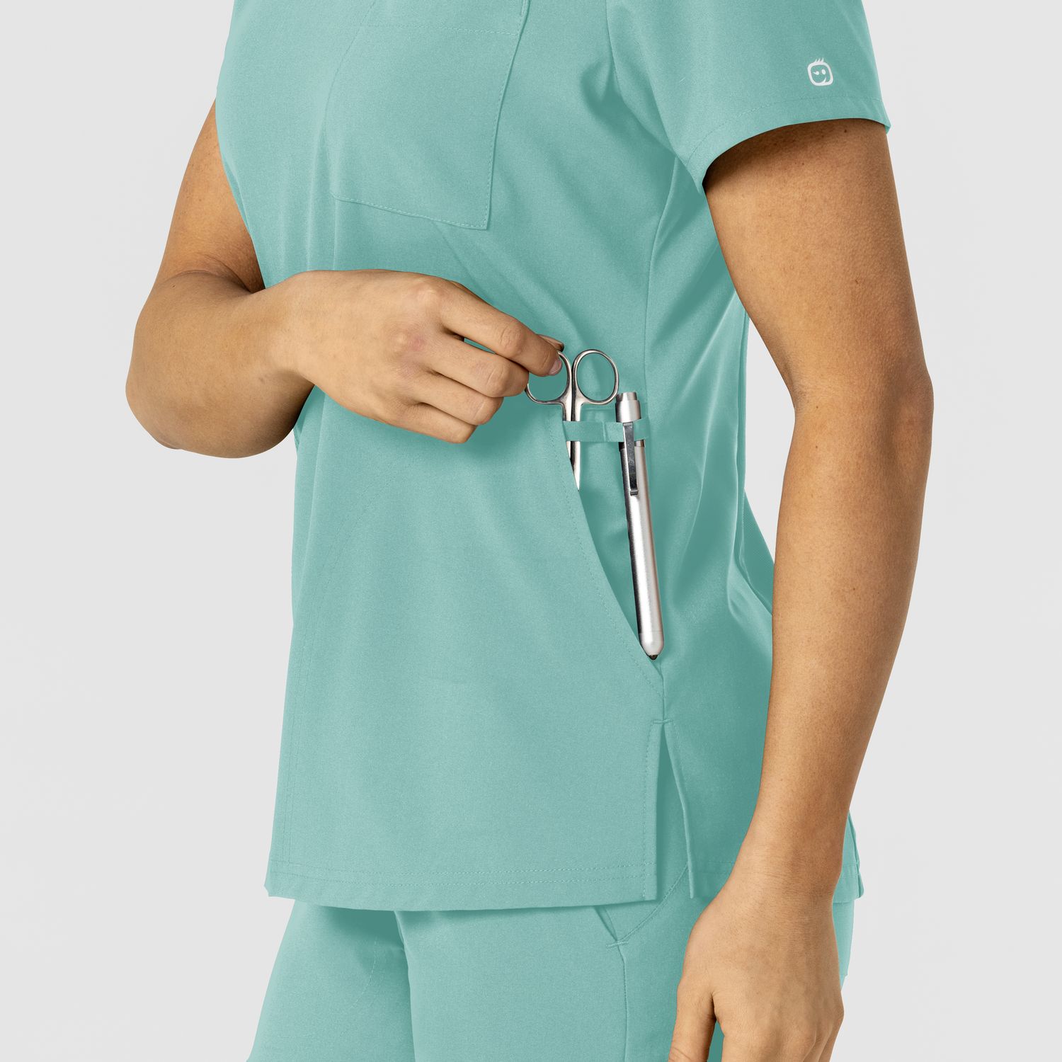 Casacca donna 6045 scollo a V turquoise