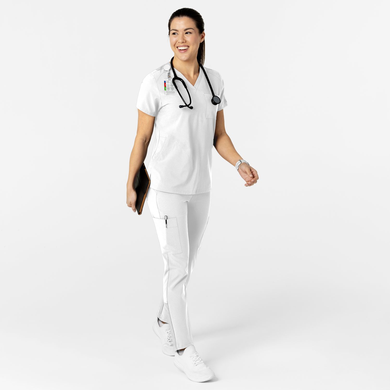 Casacca donna 6045 scollo a V white