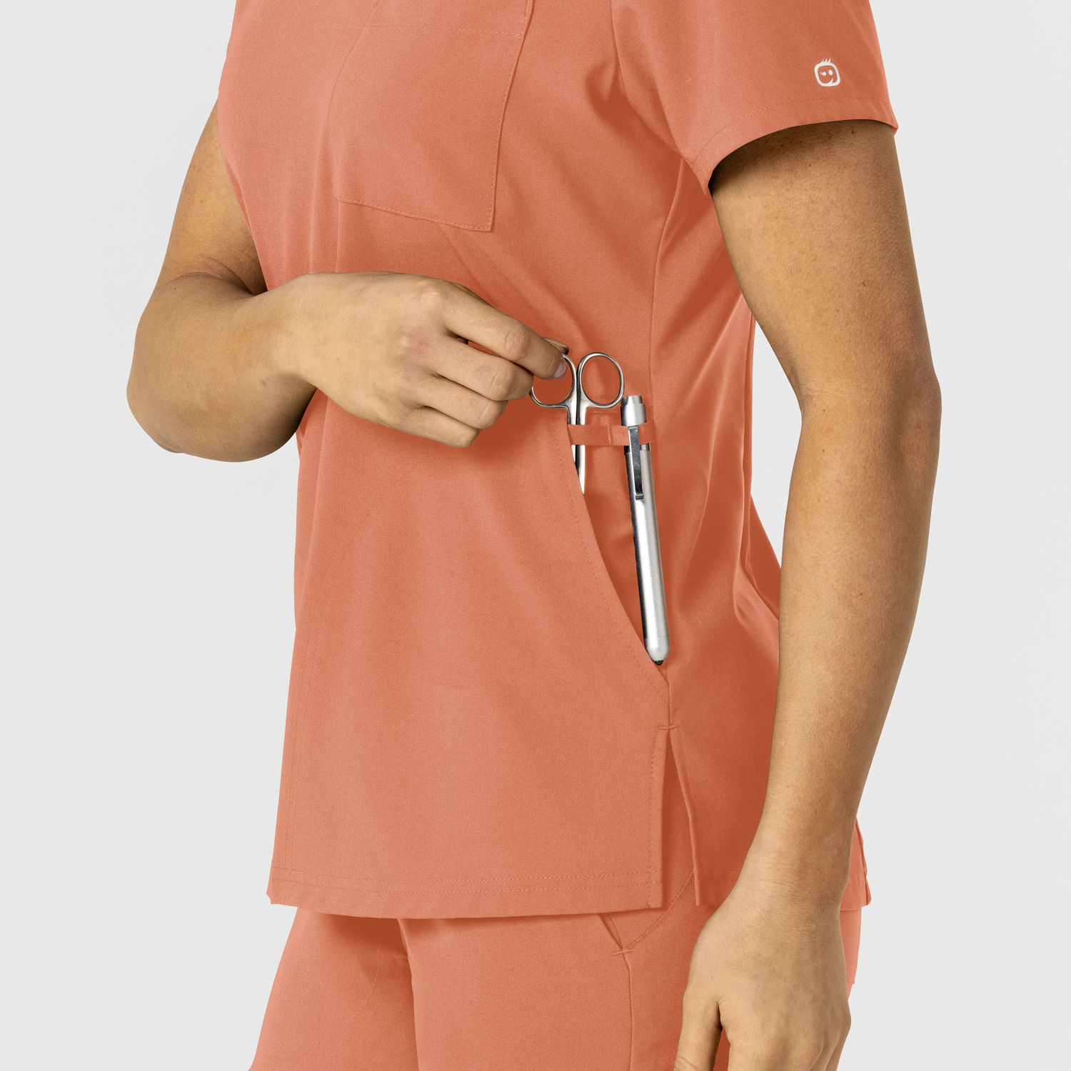 Casacca donna 6045 scollo a V terracotta