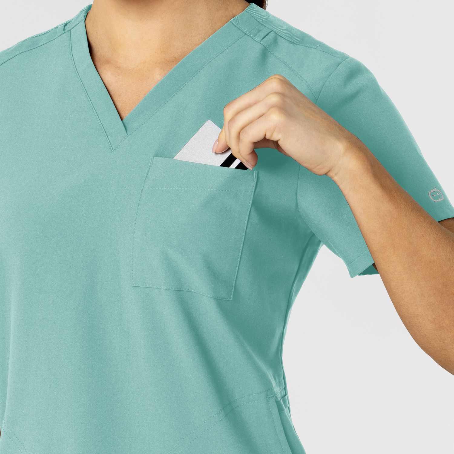 Casacca donna 6045 scollo a V turquoise